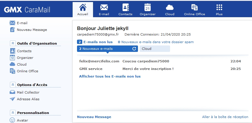 Boite mail GMX